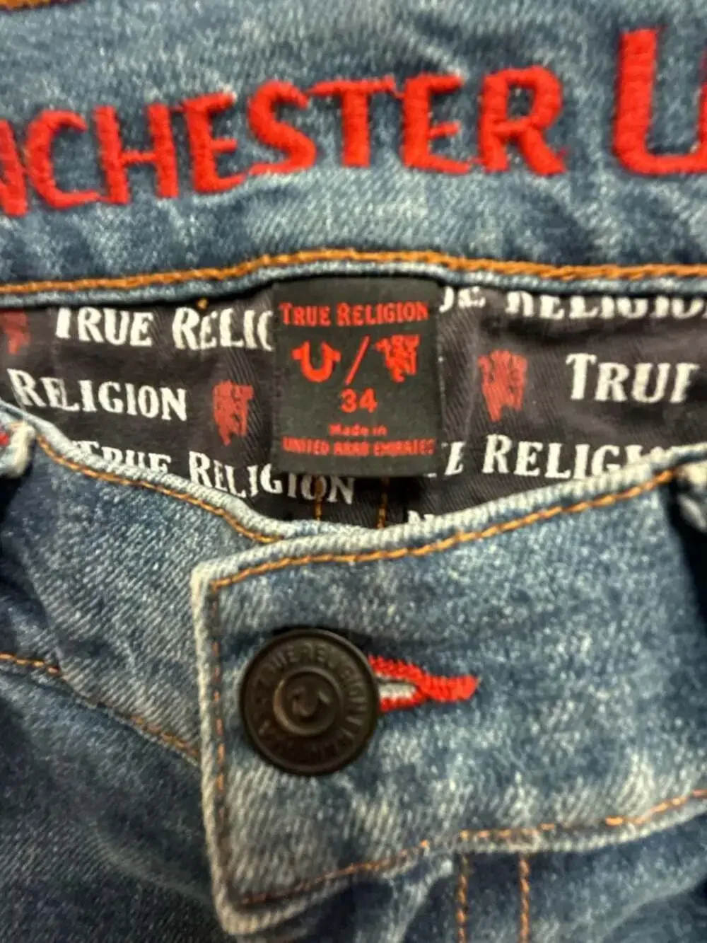 True Religion Manchester United Special Edition Denim Jeans Size 34